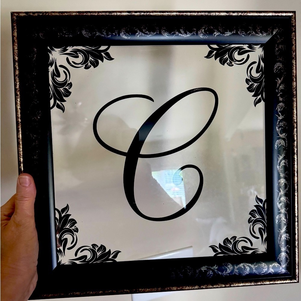 Black and Silver Monogram Wall Art